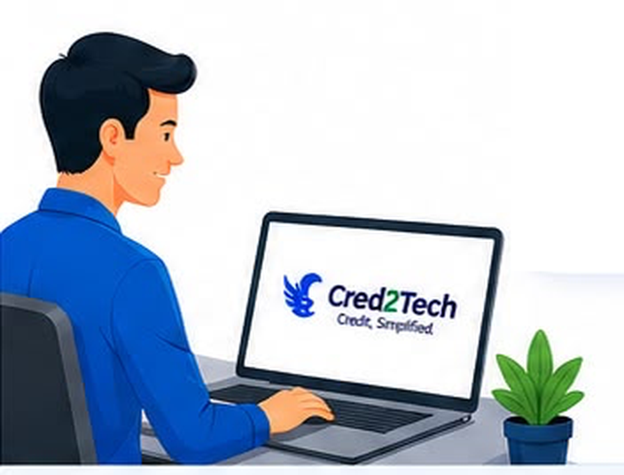 A business owner working on a laptop while data is fetched